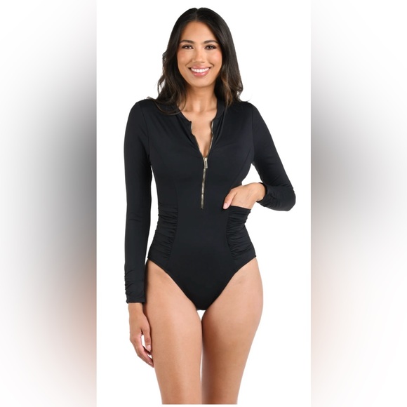 La Blanca Island Goddess Paddlesuit One piece Black - Picture 5 of 10